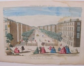 Basset 126 Vue du Cours de Marseilles Antique 1700's Optical View Print 18th c