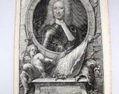 Heads Illustrious Persons Charles Mordaunt Earl Peterborough 1742 Antique Print