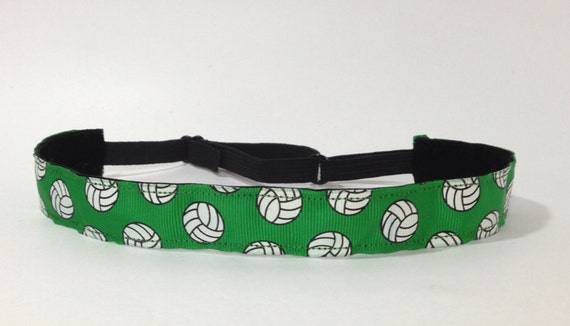 Items similar to Volleyball headbands, Green non slip headband ...