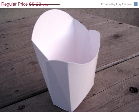 ON SALE - 24 - White French Fry Boxes - Popcorn Box - Treat Box - Favor Box - Il_570xn