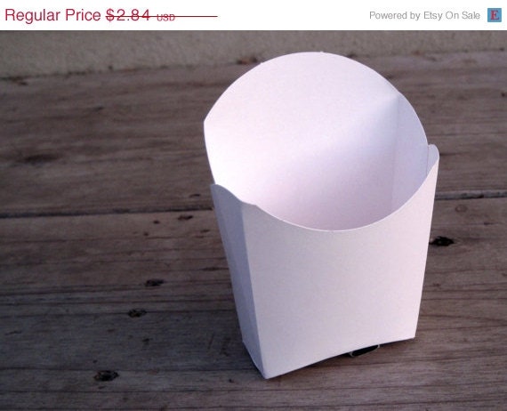 10% off - 12 - White French Fry Boxes - Popcorn Box - Treat Box - Favor Box - Il_570xn