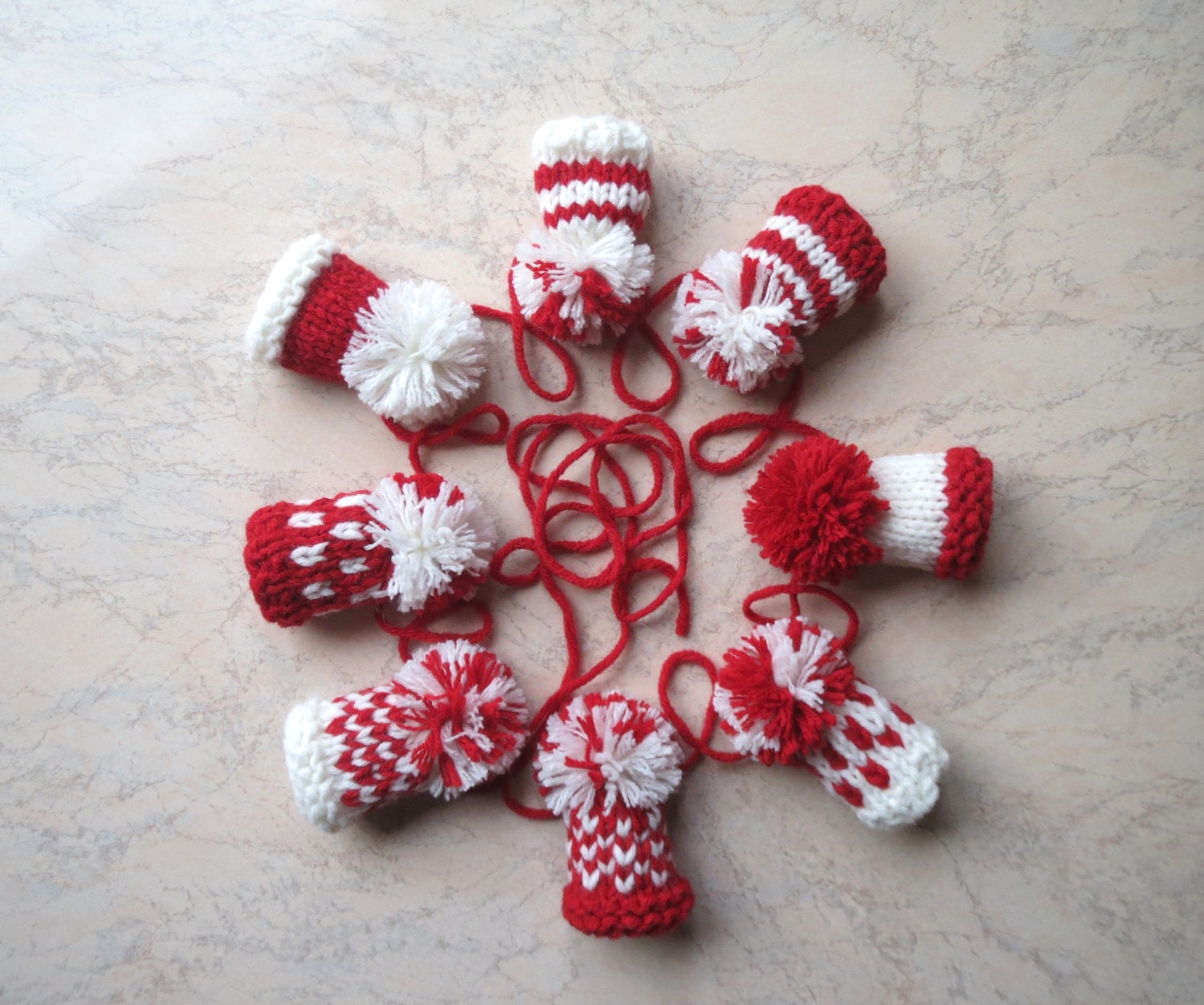 SALE 30 off Hand knitt Christmas Garland by ValijaDesign on Etsy