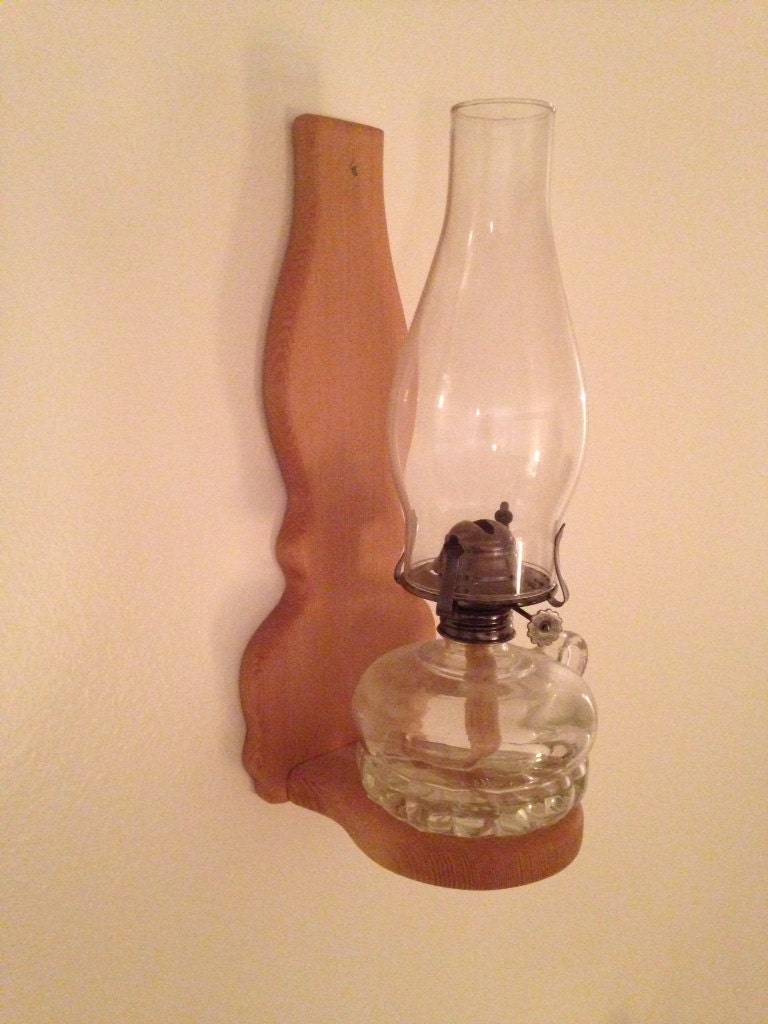 Wooden Shelf Style Oil Lamp Holder. Set of 2. Clear by UptonElm