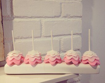 20 blush and gold Ruffle Cake Pops