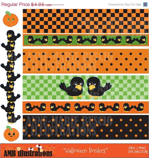 80% OFF Halloween clipart, borders clipart, commercial use, vector graphics, digital clip art, digital images - AMB-299 Il_570xn