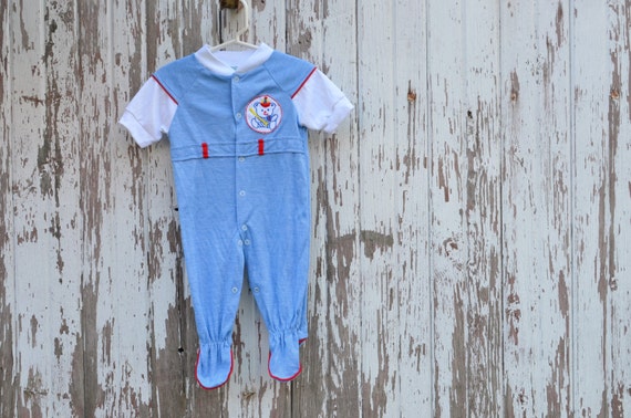 80's Vintage baby boy Baseball suit, .  Tiny Tots Original brand.