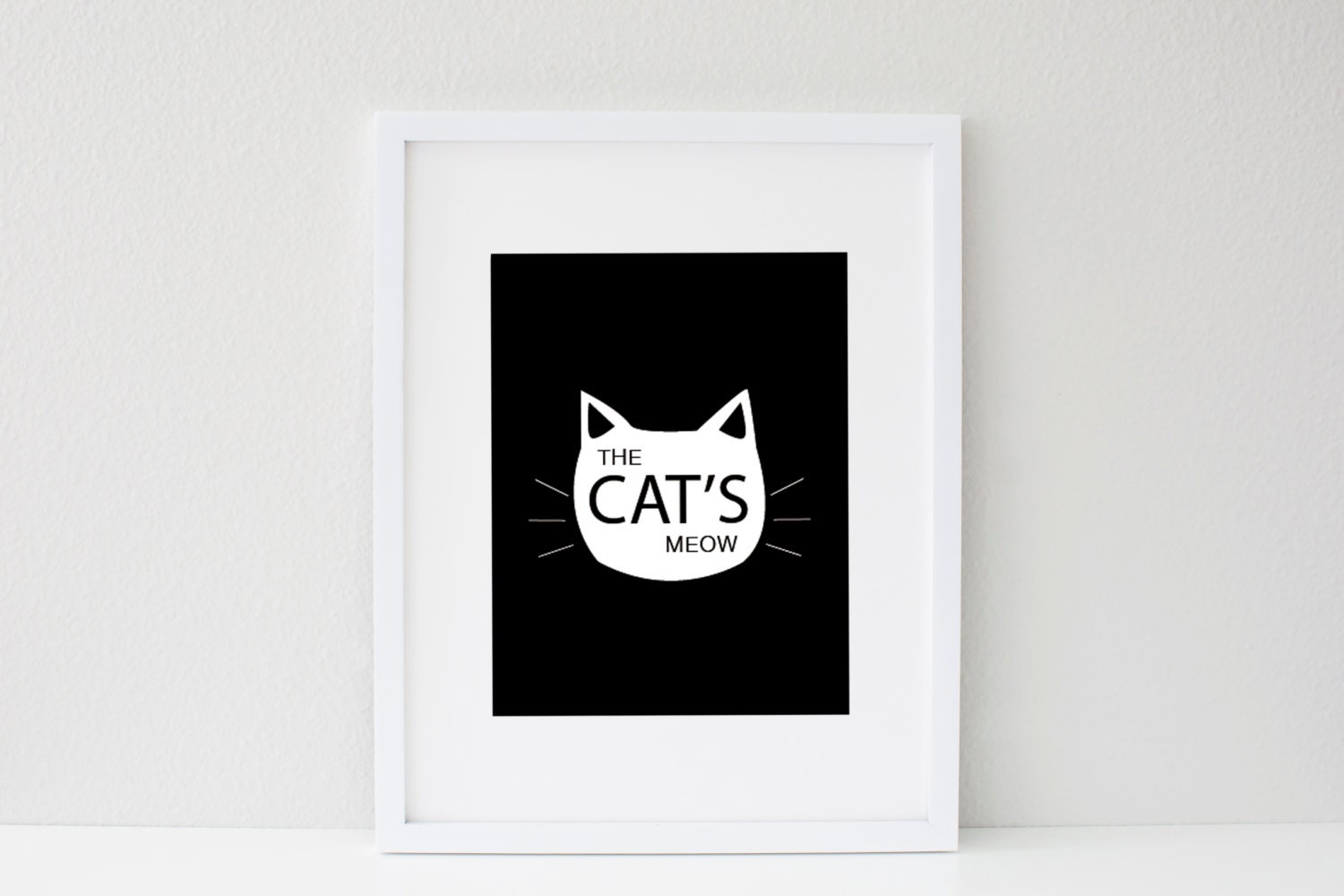 8.5 x 11 The Cat's Meow Print Black Wall Decor Sale
