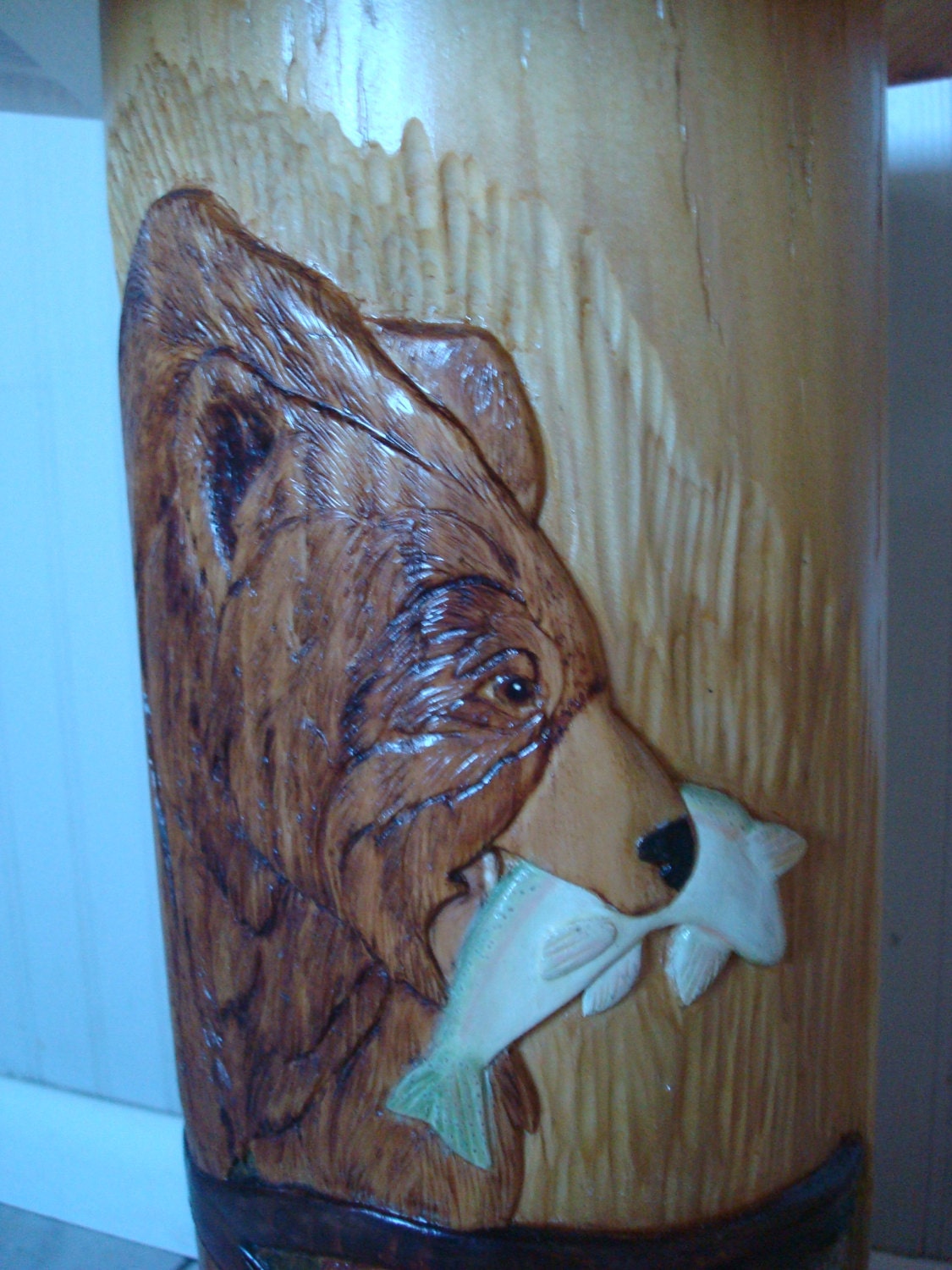 Hand carved Bear table by Lazylogs on Etsy