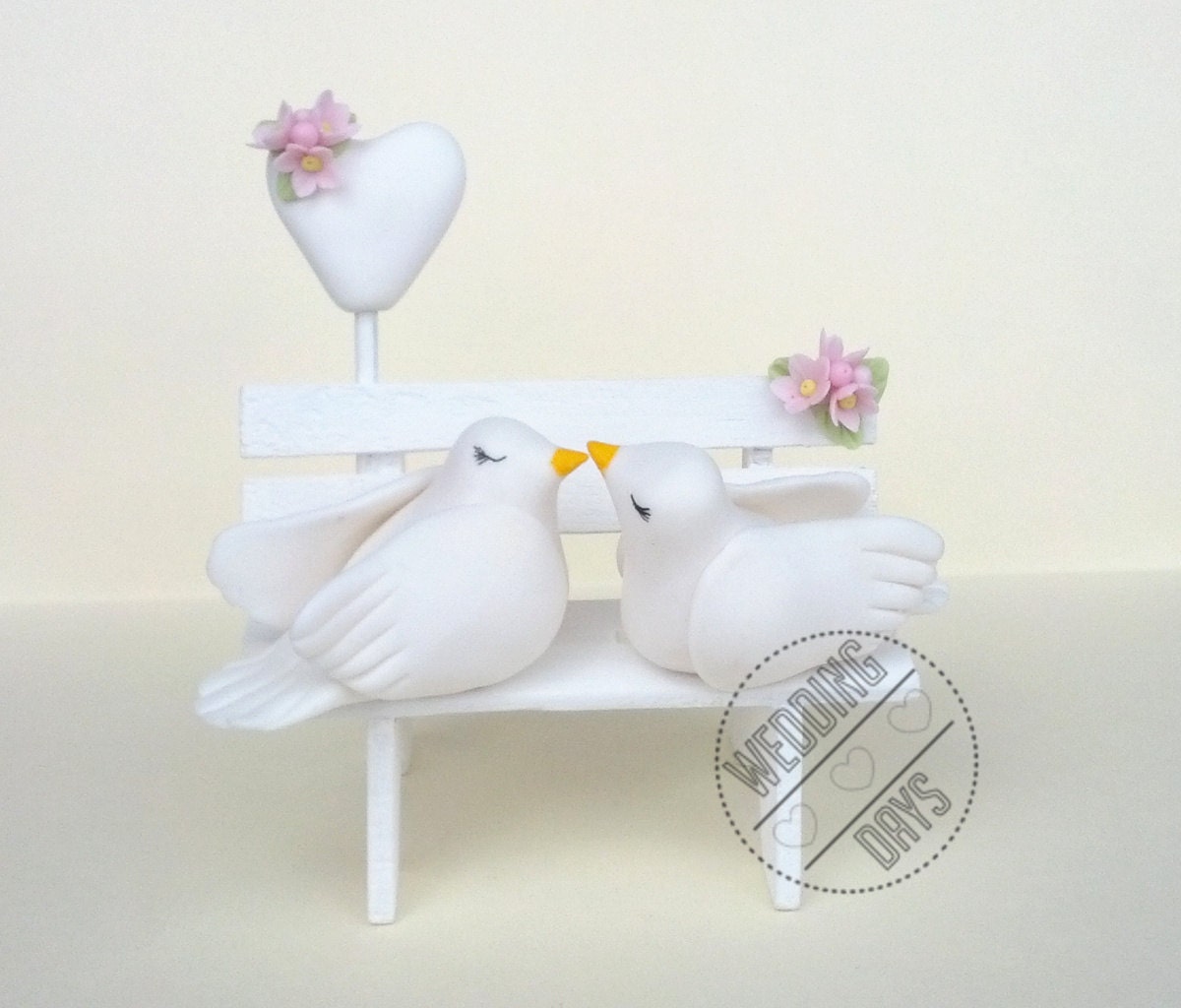 Kissing doves wedding cake topper / centerpiece / table number