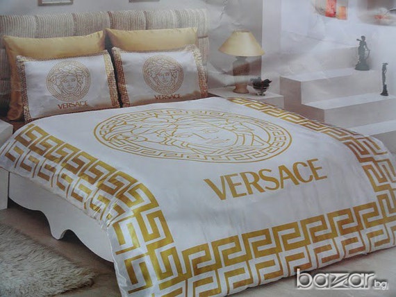 Versace Medusa Queen White Gold Bedding Set  by luxurybedroom