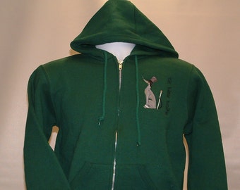 SW10 On The Town Embroidered Greyhound Sweatshirt Hoodie. Sale Priced!