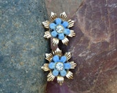 Vintage Cuties Powder Blue Vintage Earrings With Crystal Accents Free Shipping