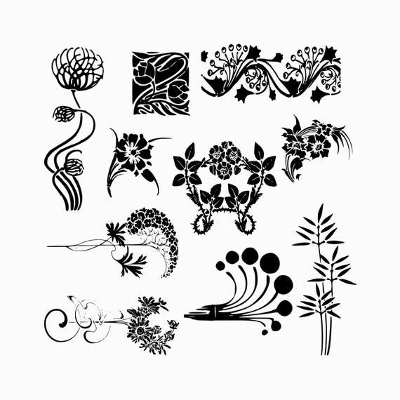 art deco flowers clip art - photo #30