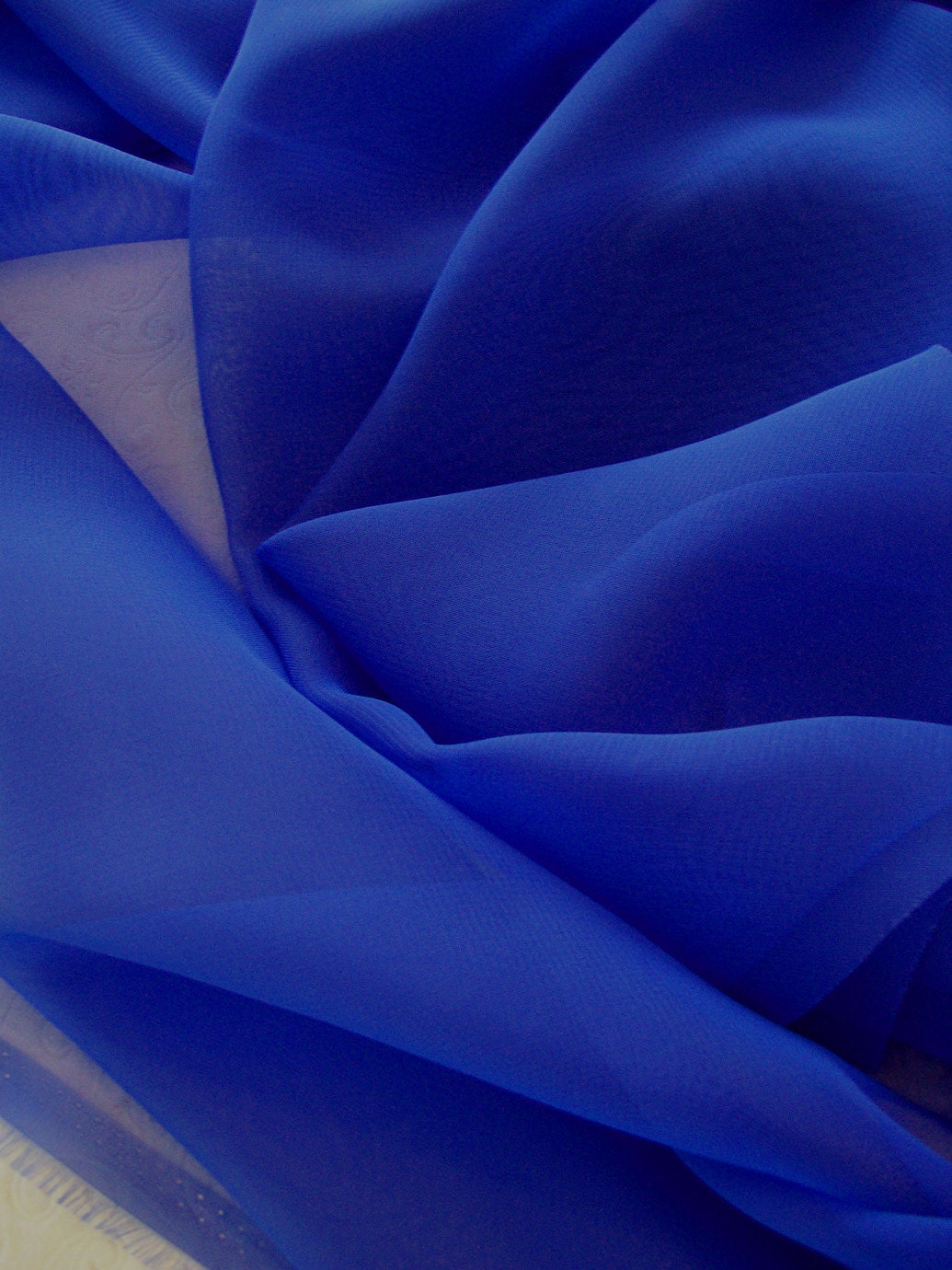 Polyester Chiffon Fabric Royal Blue color 60 wide