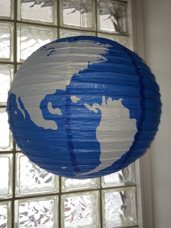 16 inch Globe Hanging Paper Lantern by PrettyPaperCuties on Etsy