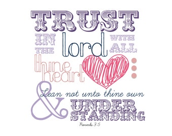 Proverbs 3:5/ Bible Verse/ KJV/ Digital Print/ Download JPG