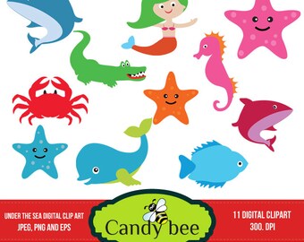 Under the sea Clipart Pack Clip art - Commerical and Personal Use