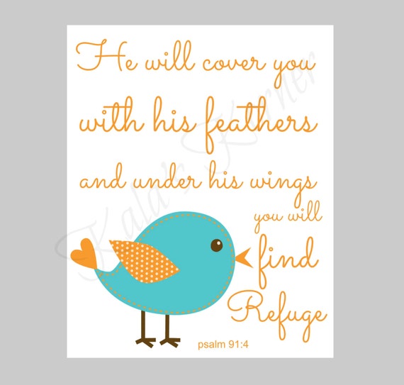 bird nursery art print decor bible verse nursery by KalasKorner