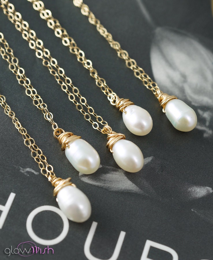 Pearl necklace set of 8 Freshwater pearls classic necklaces