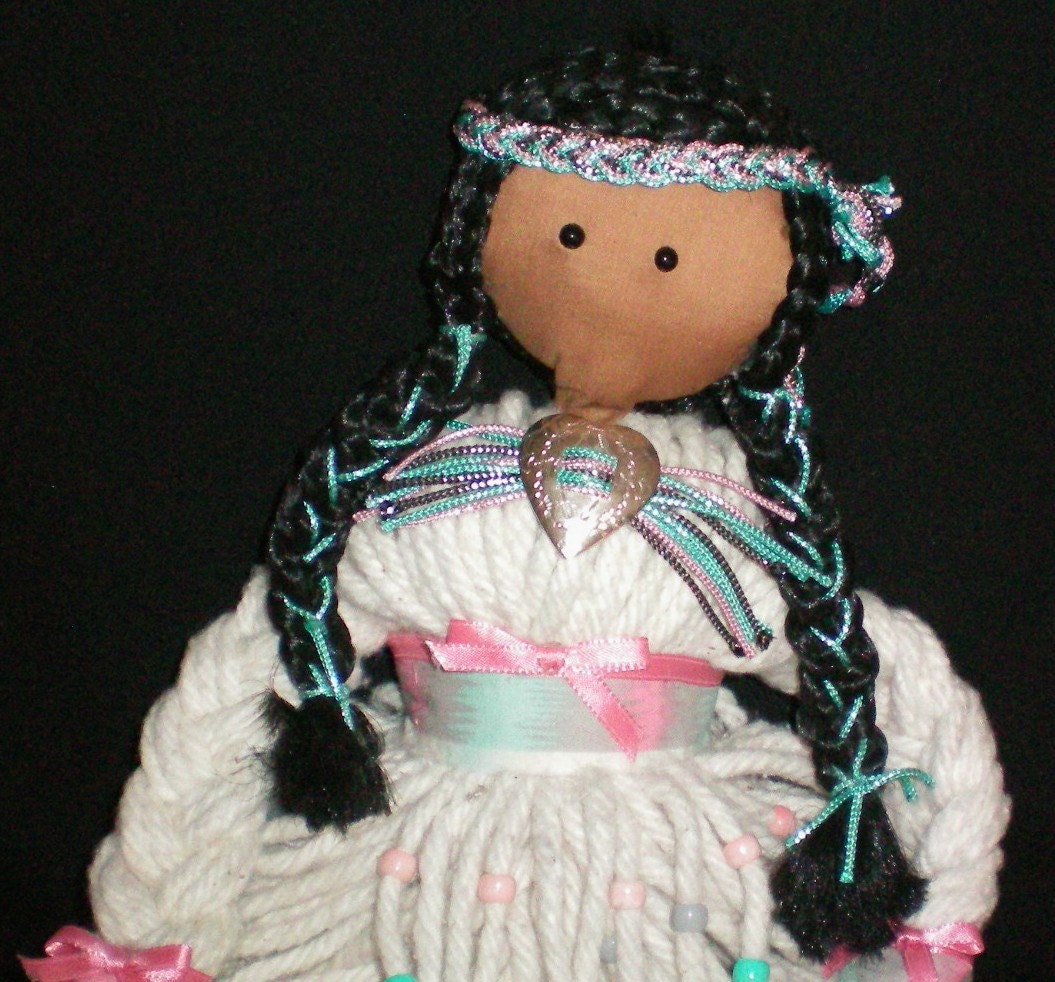 Native American Indian Mop Head Doll