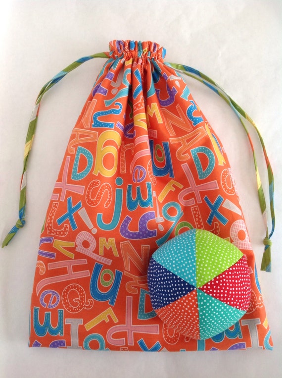 Bag and Toy Ball Set by BeautyAndTheBean on Etsy