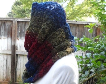 Thick Soft Infinity Scarf, Navy Blue, Olive Green, Burgundy, Oversize Scarf, Circle Scarf,Textured, Soft, Warm, Cozy, Fuzzy, Winter Scarves