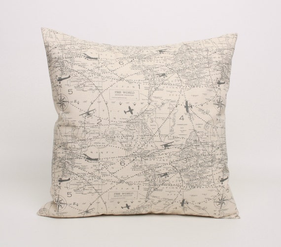 Gray and Cream Throw Pillow Cover Gray by DimensionsHomeDecor