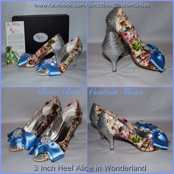 Alice in Wonderland Custom Shoes with 3 by BecciBoosCustomShoes