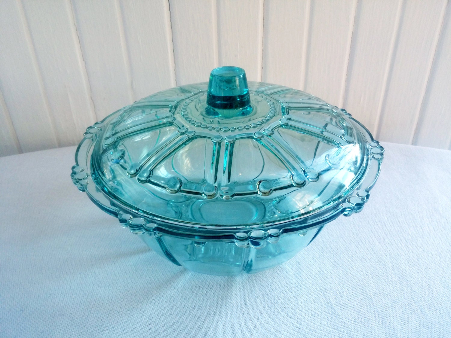Vintage Oyster and Pearl Depression Glass Reproduction Mid