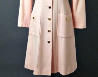 1980s Powder Pink David HAYES Long Sleeve Dress Size 10 medium large