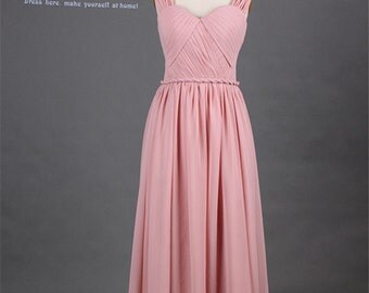Items similar to Blush Pink Bridesmaid Dress - Chiffon Dress (Plus Size ...