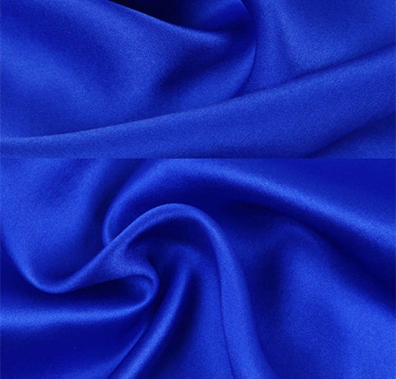 16.5m/m 100% mulberry silk fabric color royal blue pure