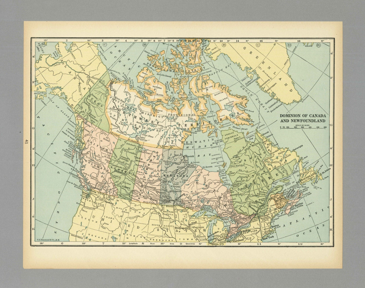 Antique Vintage Map Canada 1931 1930s by MeridiansMaps on Etsy