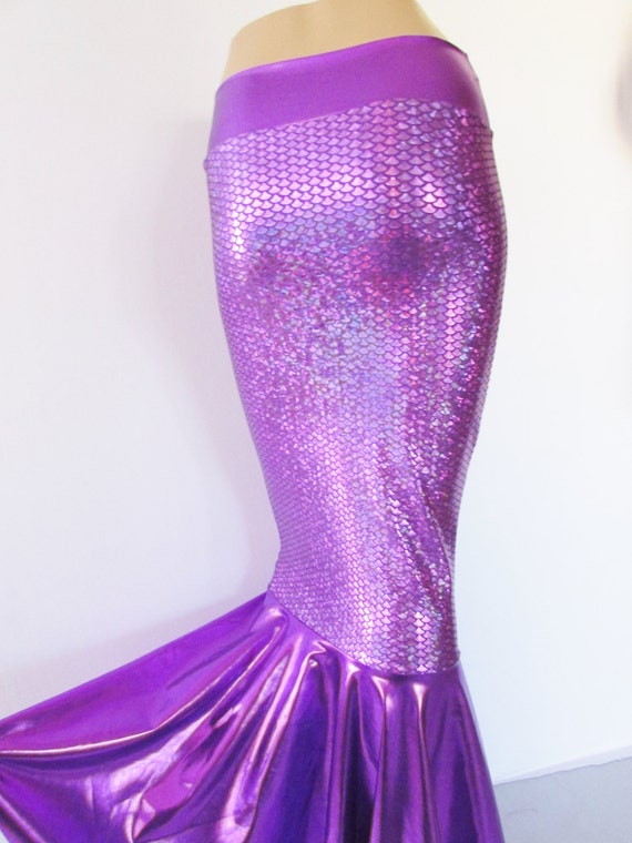 High Waist Purple Dragon scale mermaid skirt Stretch Costume