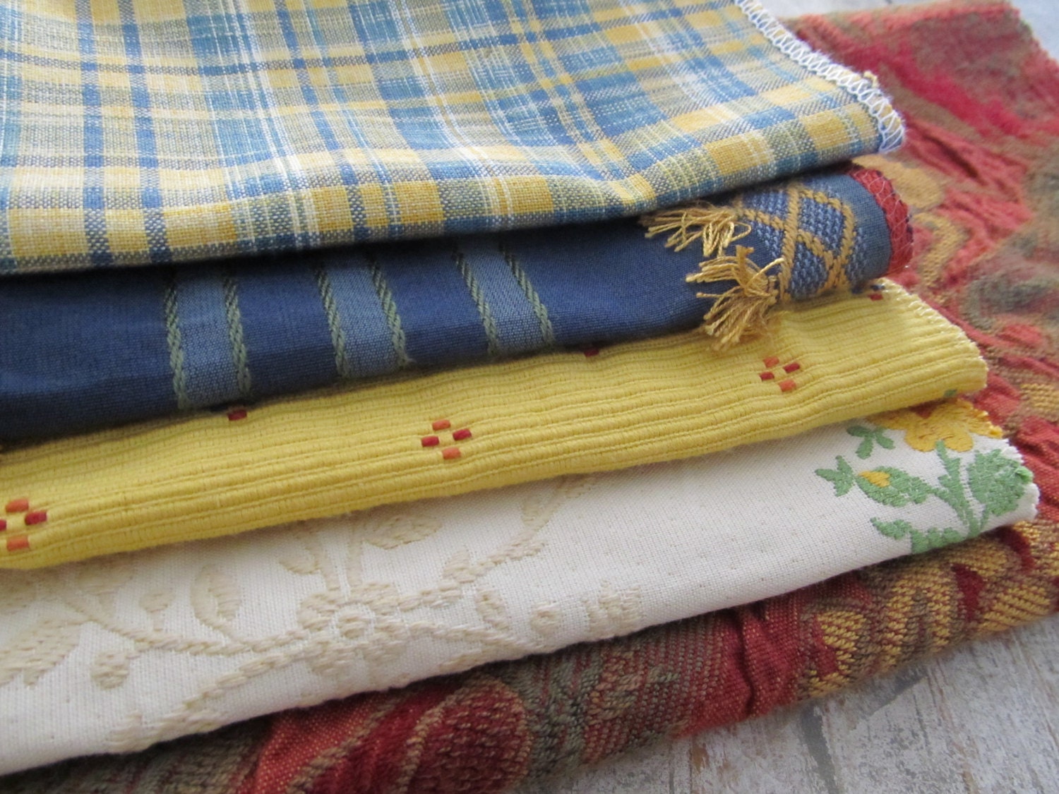 Set of 5 Schumacher Fabric Remnants Frameable SAMPLES