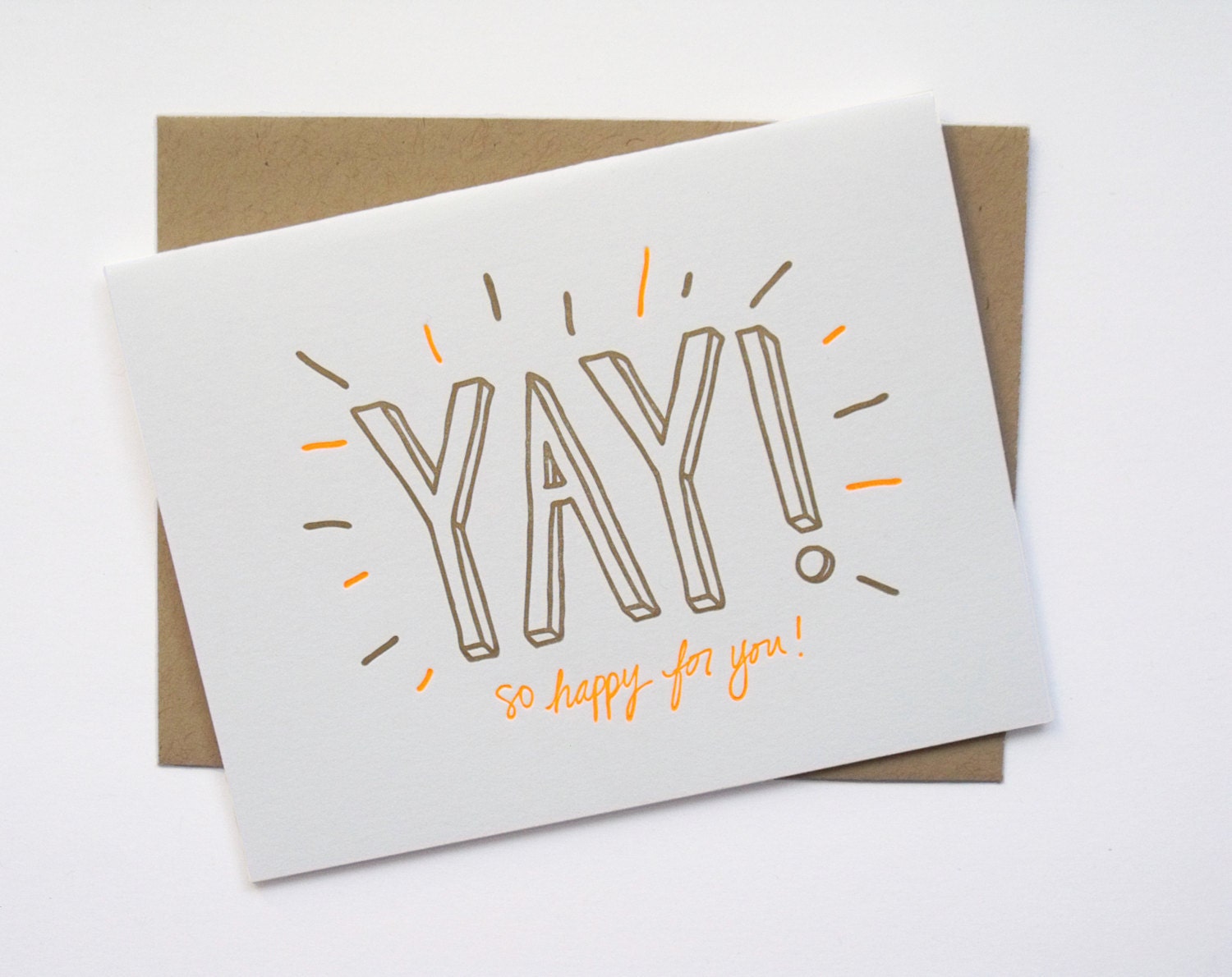 Yay Letterpress Card So Happy For You Card by wayfarepress