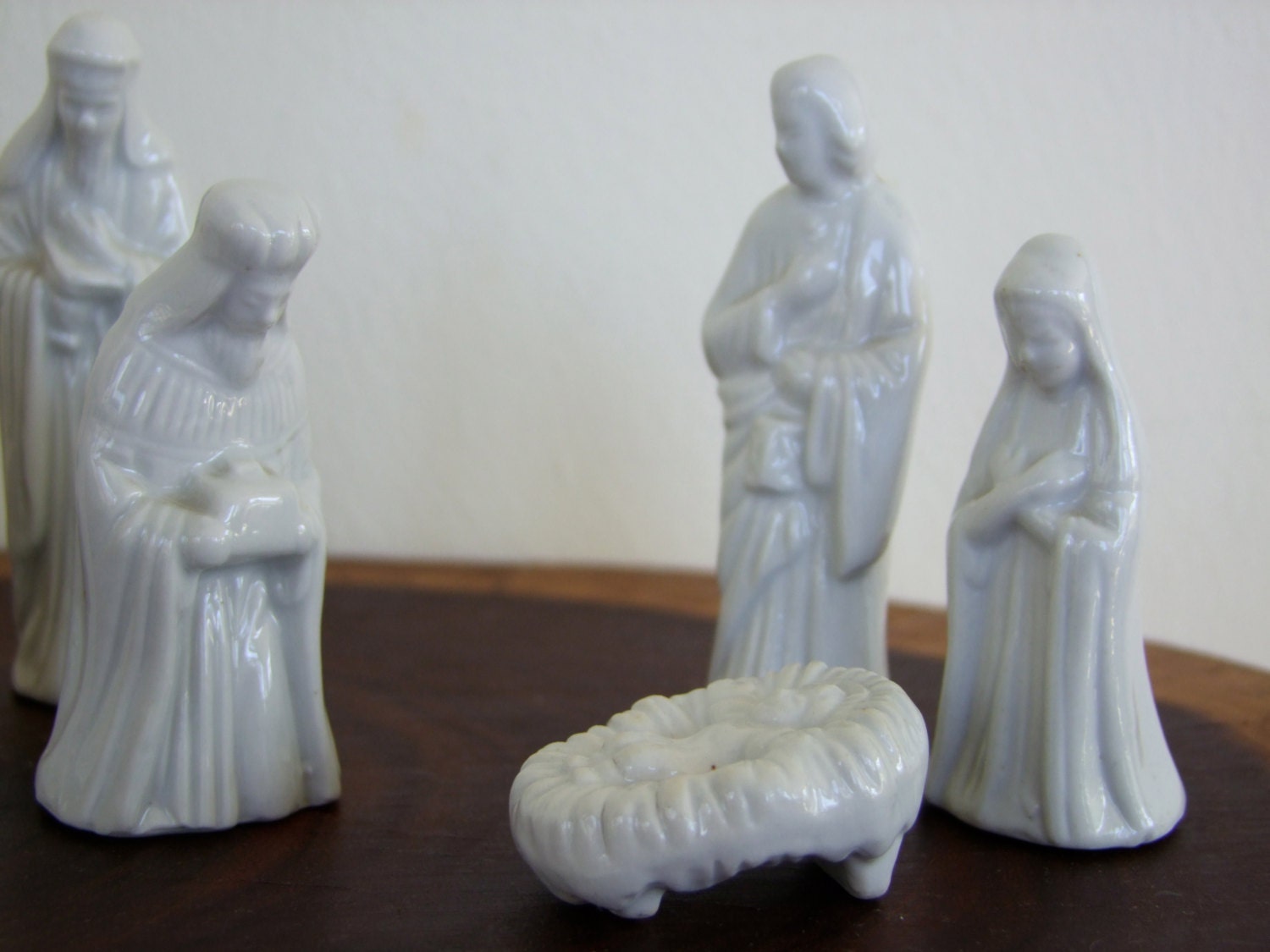 Vintage Porcelain Bisque Nativity Set Ceramic Christmas