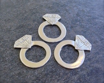 Diamond Ring - Pewter Stamping Blanks - Hand Stamping Kits - StampingBlanks - Hand Stamping Blanks - Metal Stamping Blanks Wholesale (M198C)