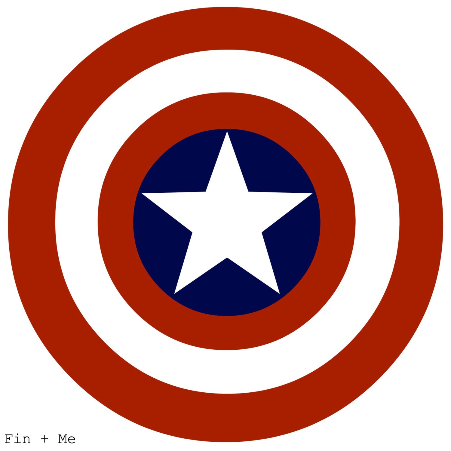 Captain America Shield Print 8x10 or 8x8