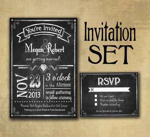 Chalkboard Wedding Invitations 7