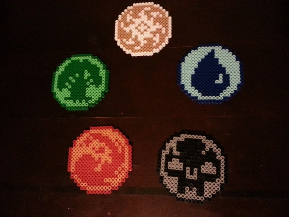 Items similar to Magic: The Gathering Mana Perler Bead Coasters - Set ...