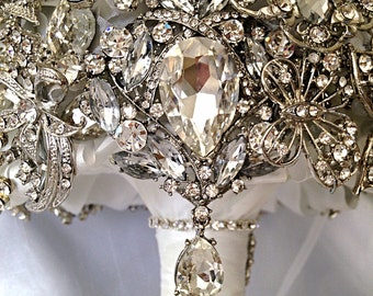 Full Crystal Brooch Bouquet. Deposit on made to order Diamond Jeweled Crystal Bling Broach Bouquet