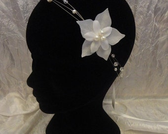 Headband / Necklace Zelie bohemian retro wedding bridal pearl beads and swarovski crystal Collier /headband mariage mariée bohéme