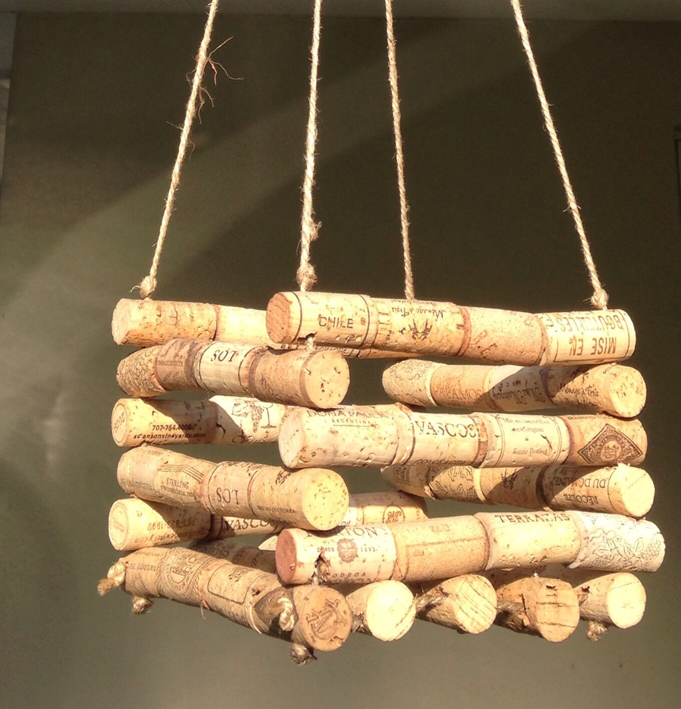 Hanging Wine Cork Orchid Basket by coastalcollections25 on Etsy