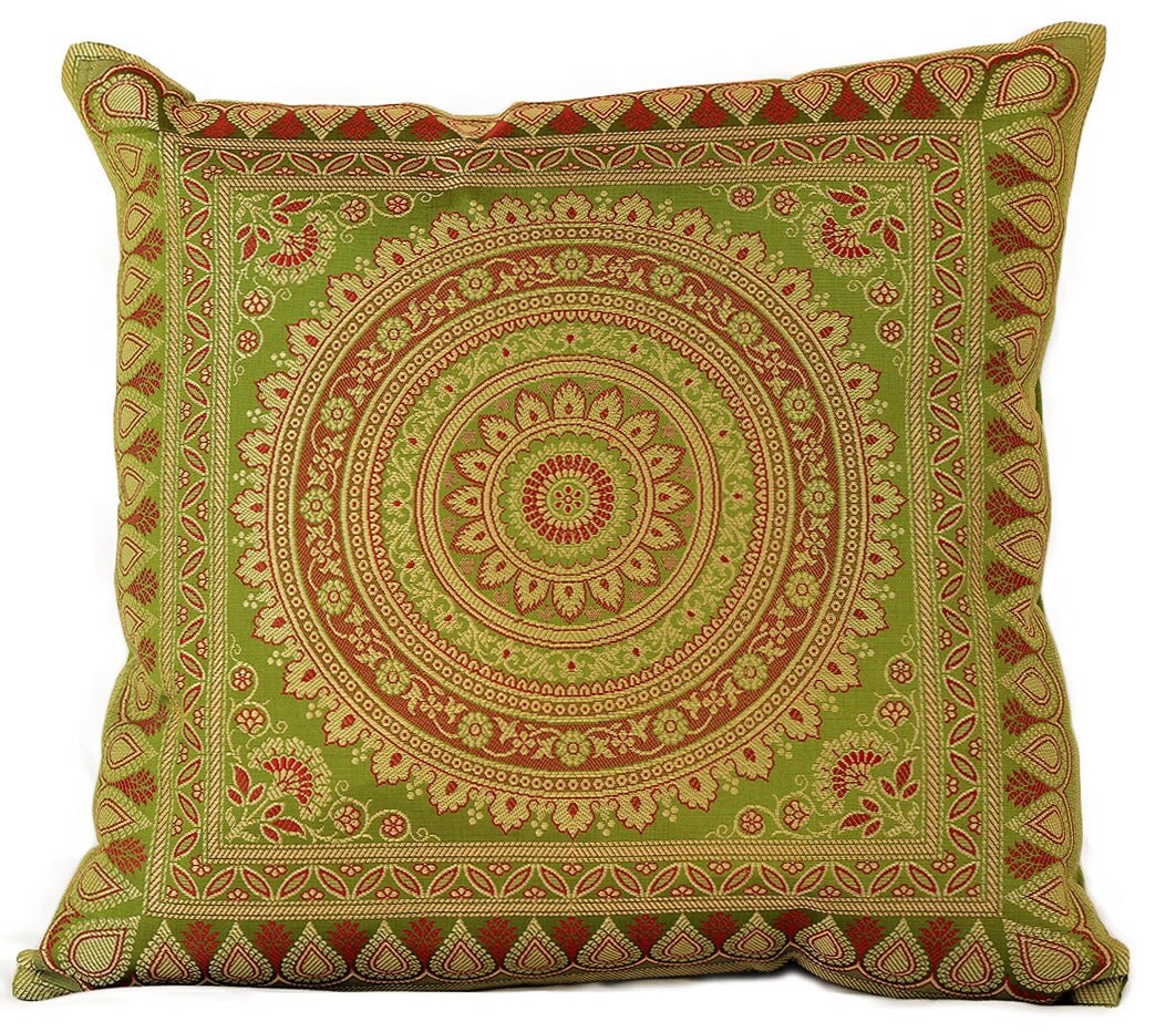 Exotic Oriental Pillow Cover Set of 2 Citrus Green