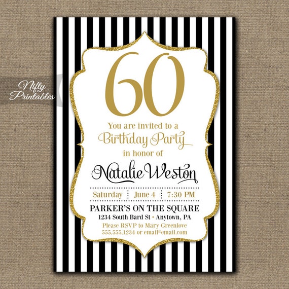 60 invitations birthday