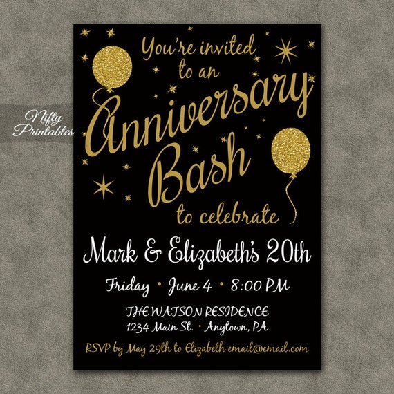 20Th Wedding Anniversary Party Invitations 1