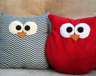 Owl Pillow - Custom - Small or Large - Choose From Multiple Patterns!