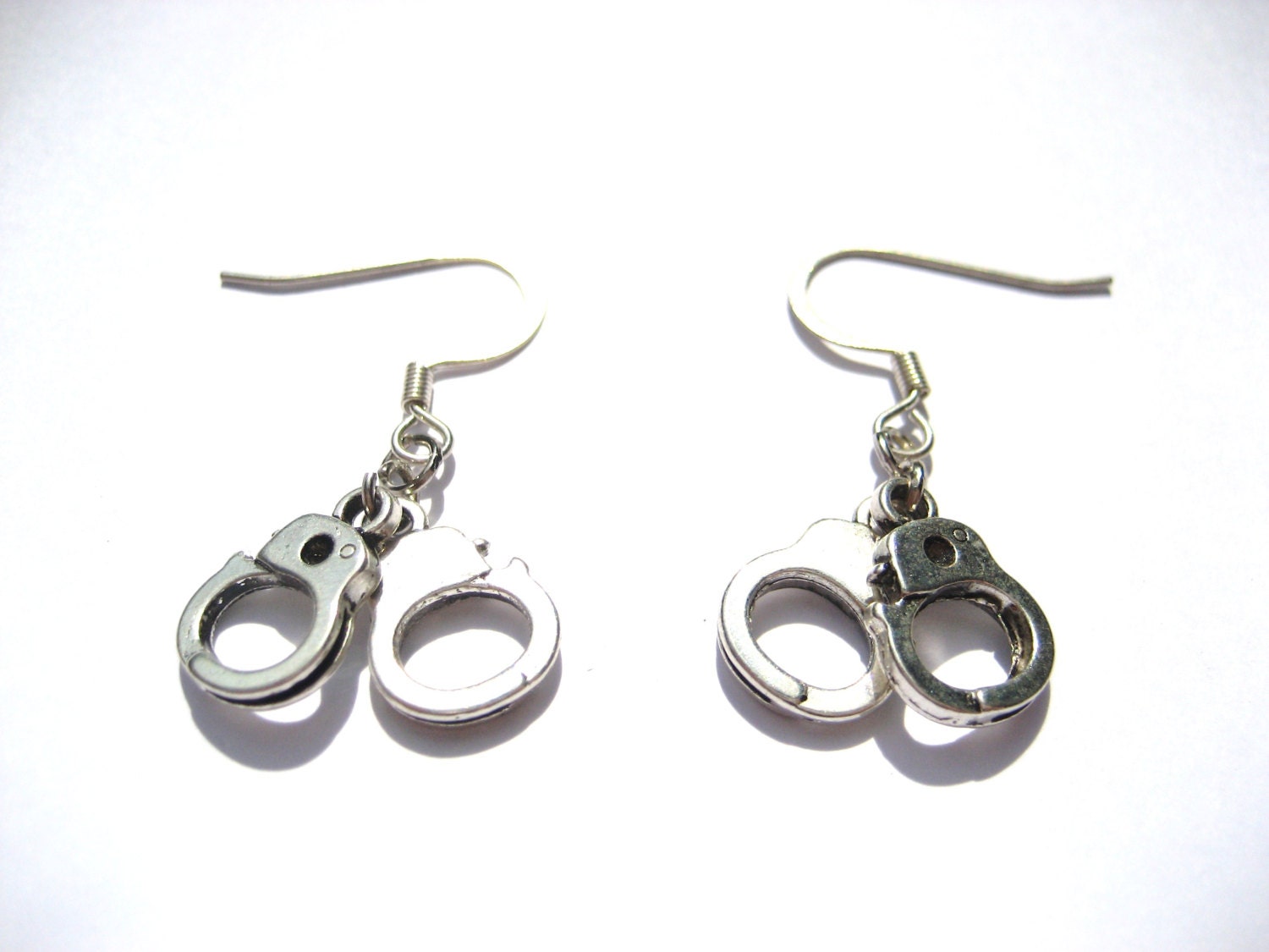 Handcuff Earrings Handcuff Jewelry Police Woman by RevelryJewelry