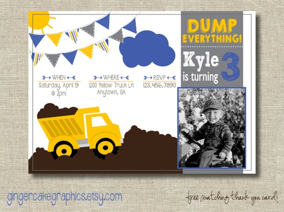 items-similar-to-dump-truck-birthday-invitation-tonka-truck